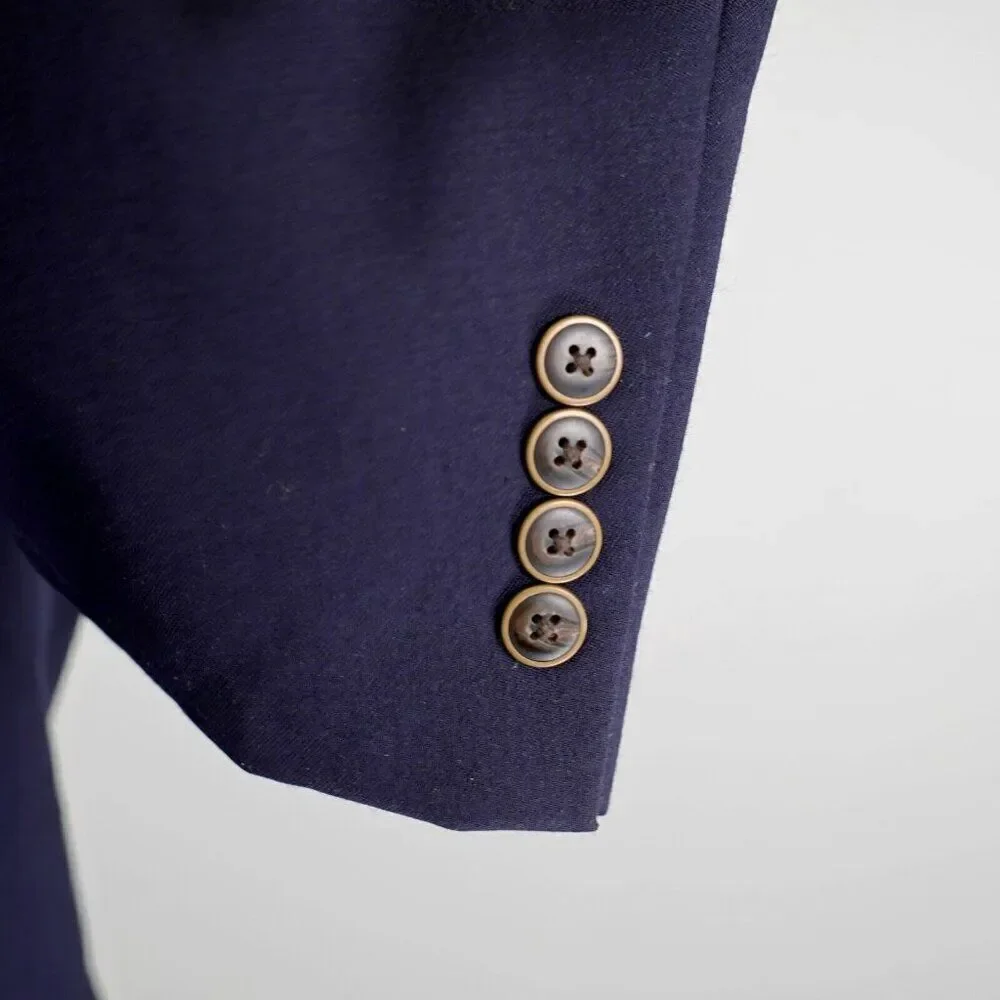 Joseph & Feiss Gold Blue Wool 48L Or Slim 50L 2 Button Suit Jacket‎ / Blazer
